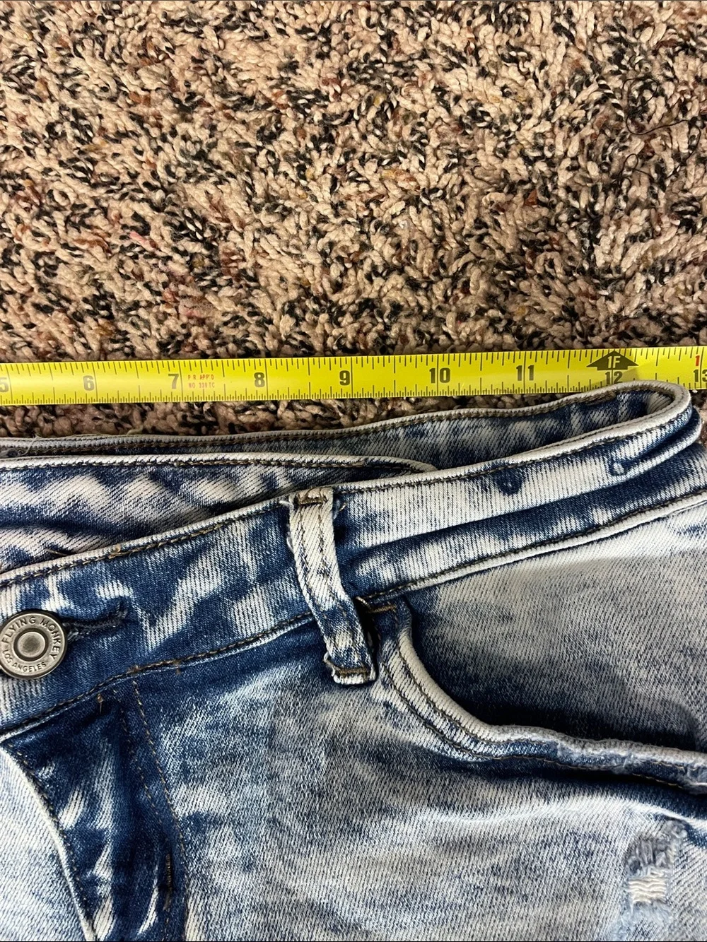 Flying Monkey Distressed Denim Shorts Mid Rise Blue Size 25 | Like New